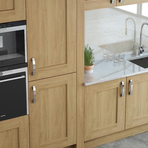 Modern contemporary classic clonmel oak painted stone cabinets