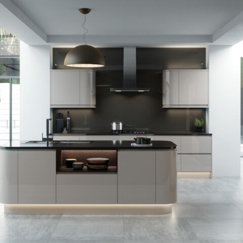 Strada gloss cashmere kitchen main