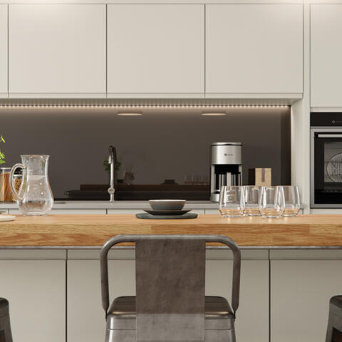 Strada matte painted porcelain kitchen island wall units A