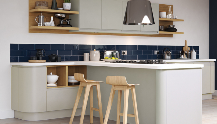 Strada matte stone painted kitchen quadrant door A