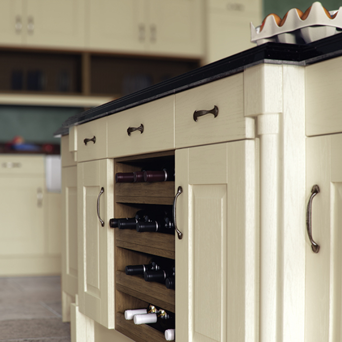 Windsor classic painted ivory kitchen wine rack